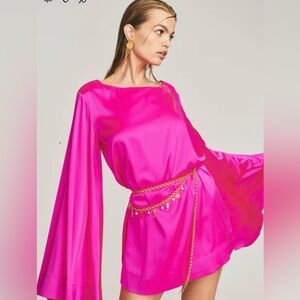 Retrofete Ophelia Sill dress-NWT-XS-neon pink!!